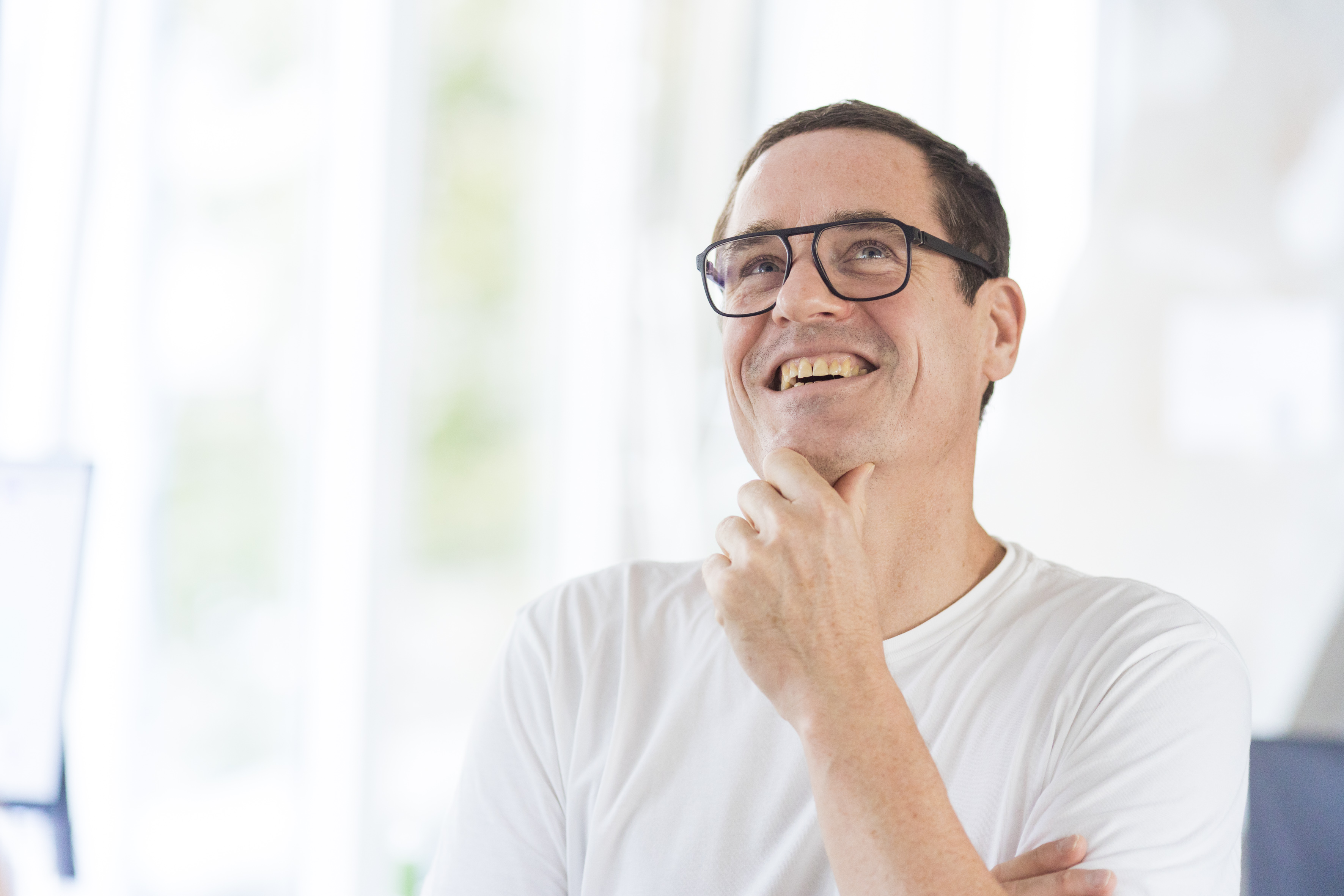 Software developer Klaus laughs warmly